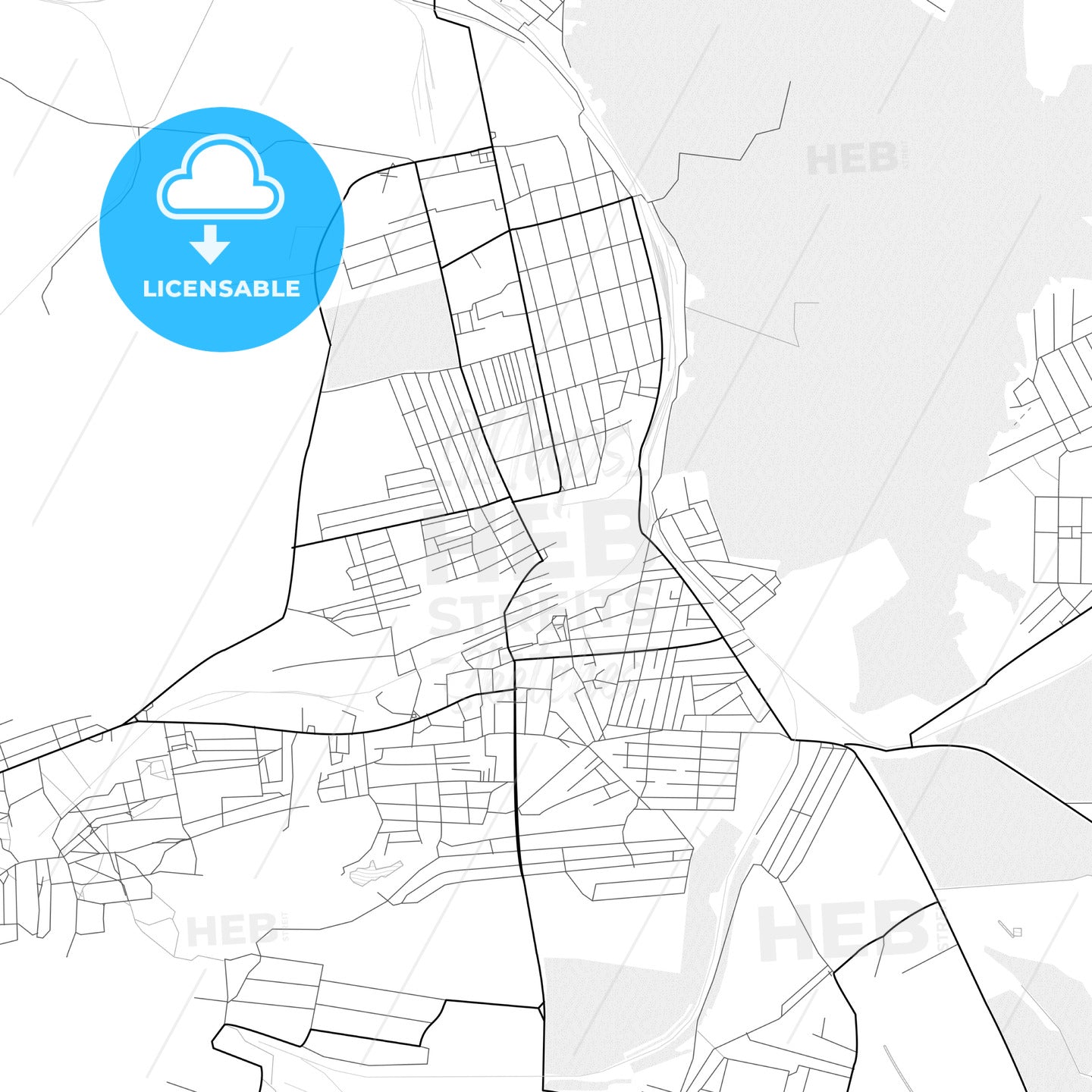Vector PDF map of Snizhne, Ukraine
