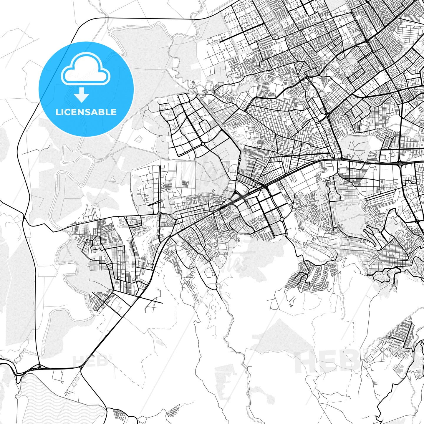 Vector PDF map of Soacha, Colombia