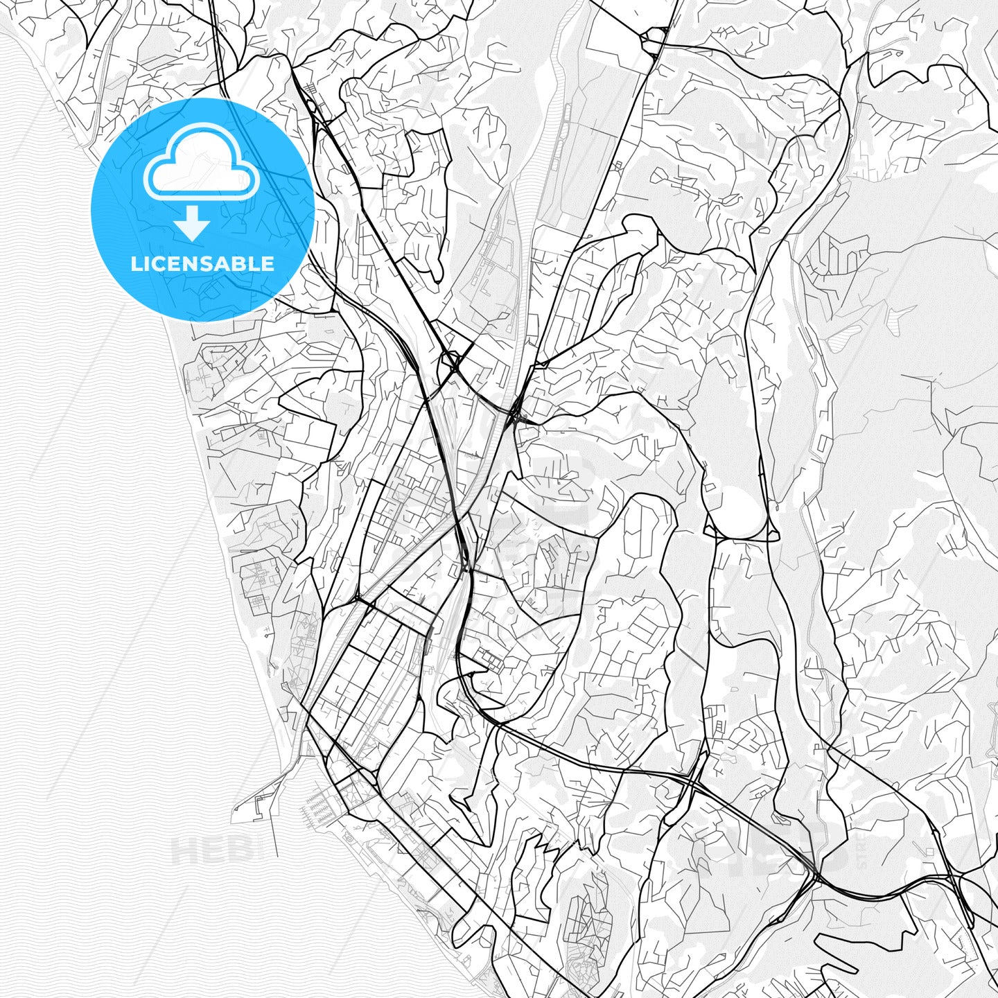 Vector PDF map of Sochi, Russia