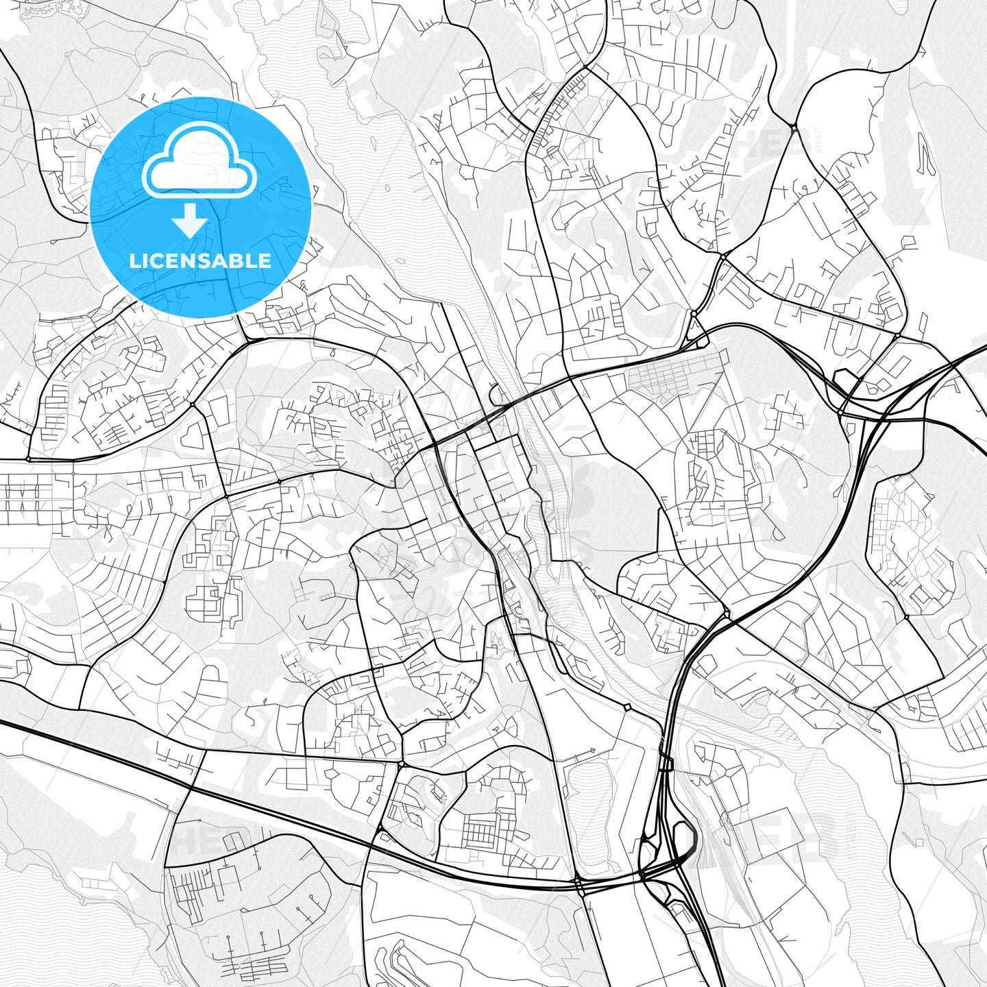 Vector PDF map of Södertälje, Sweden