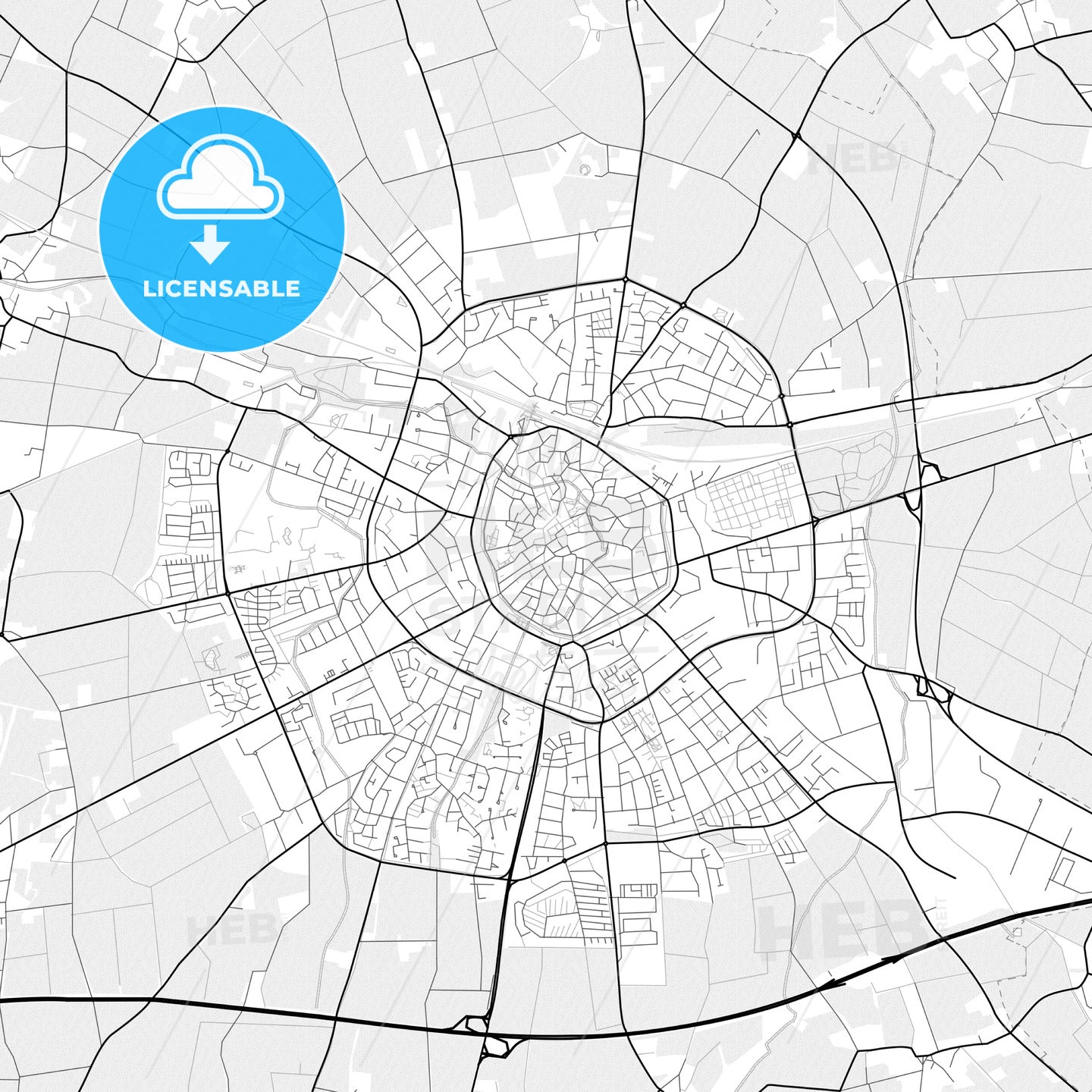 Vector PDF map of Soest, Germany