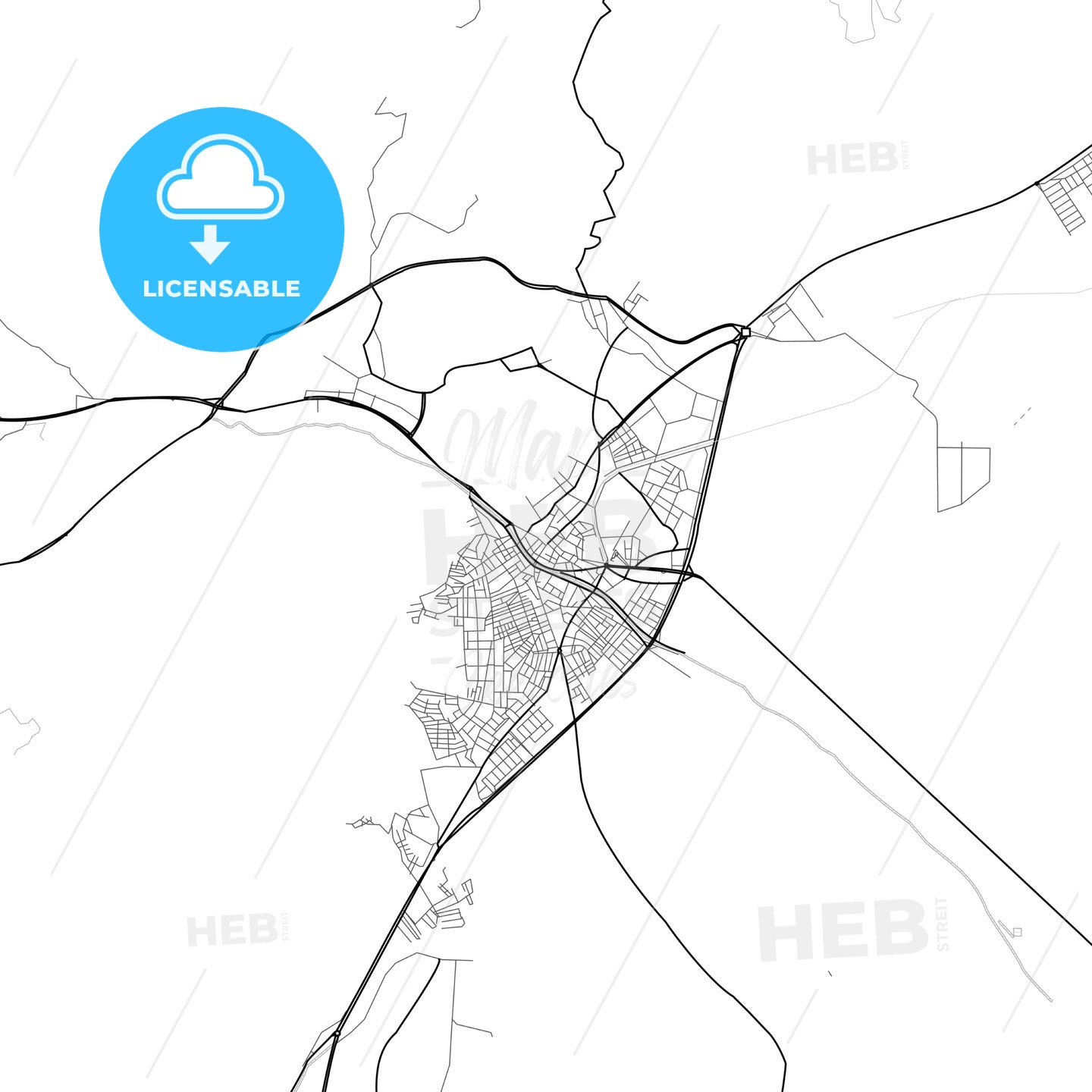 Vector PDF map of Söke, Turkey