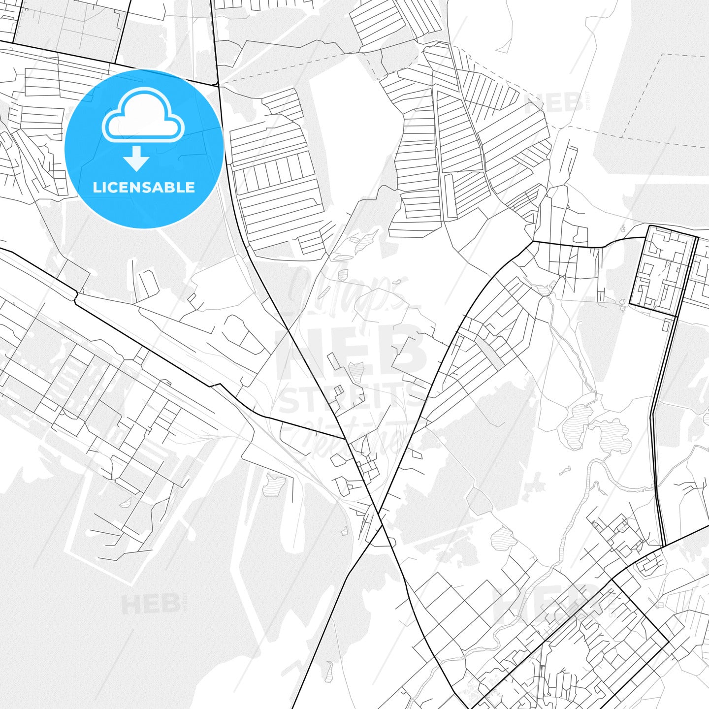 Vector PDF map of Solikamsk, Russia