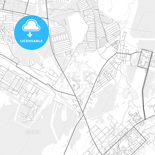 Vector PDF map of Solikamsk, Russia