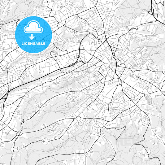 Vector PDF map of Solingen, Germany