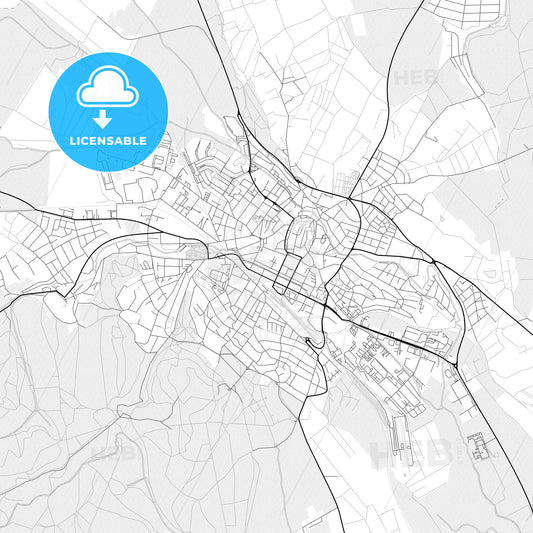 Vector PDF map of Sopron, Hungary