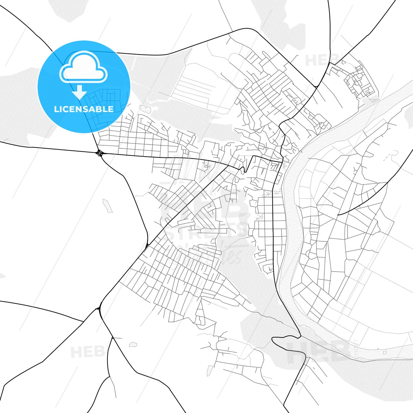 Vector PDF map of Soroca, Moldova