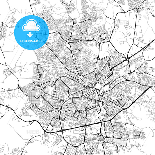 Vector PDF map of Sorocaba, Brazil