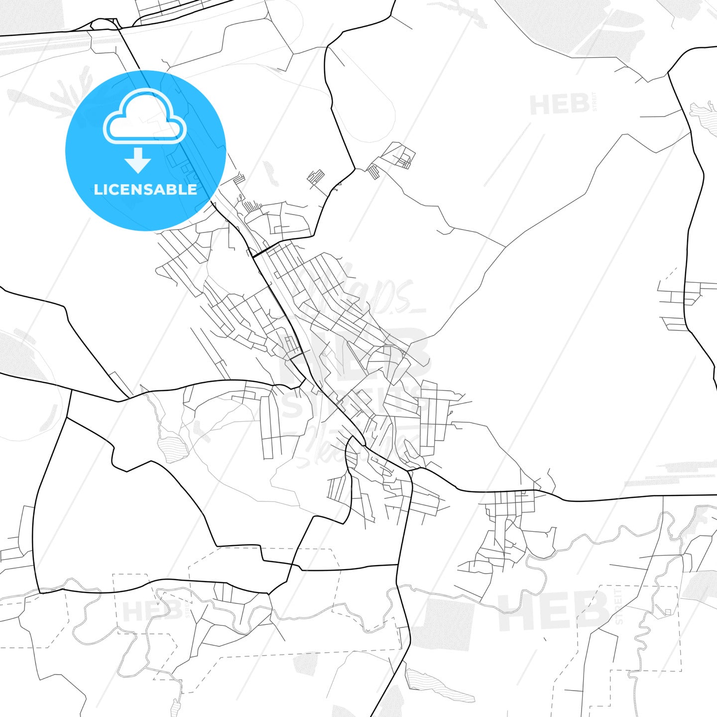 Vector PDF map of Sorokyne, Ukraine