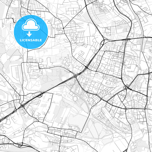 Vector PDF map of Sosnowiec, Poland