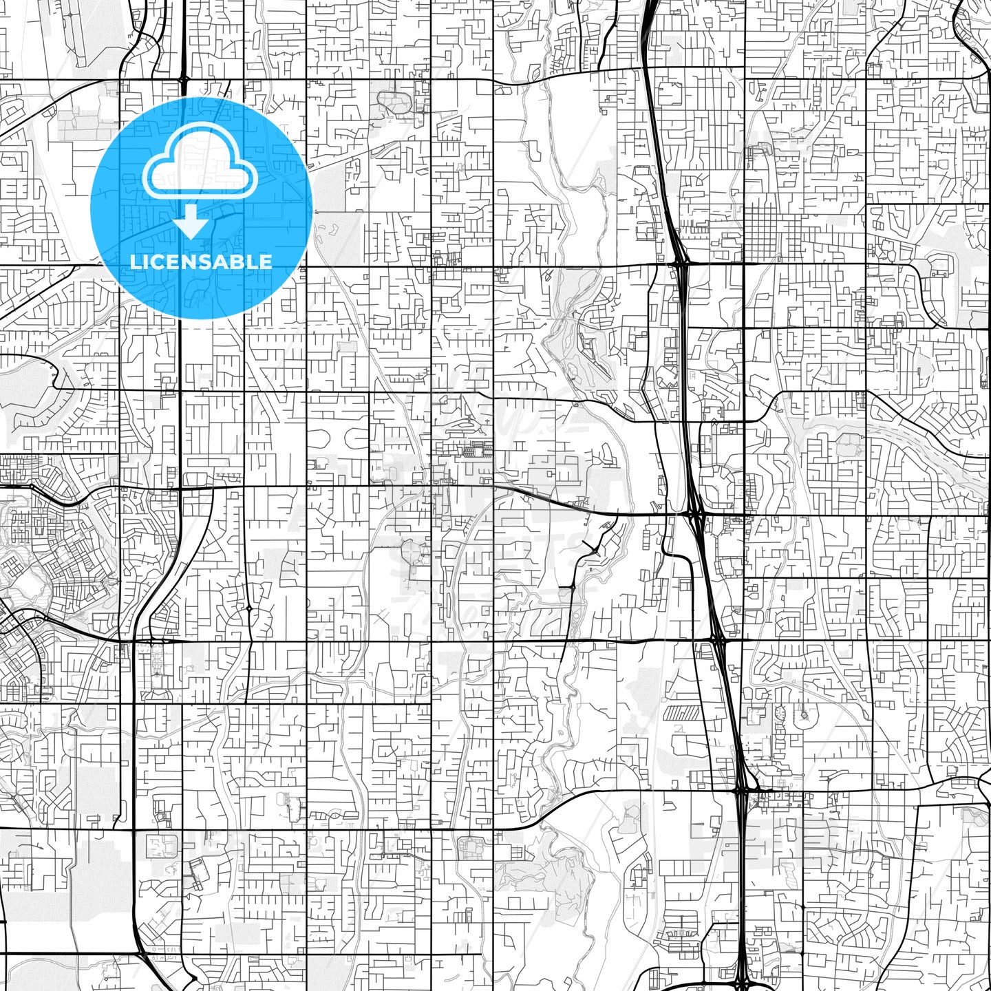 Vector PDF map of South Jordan, Utah, United States