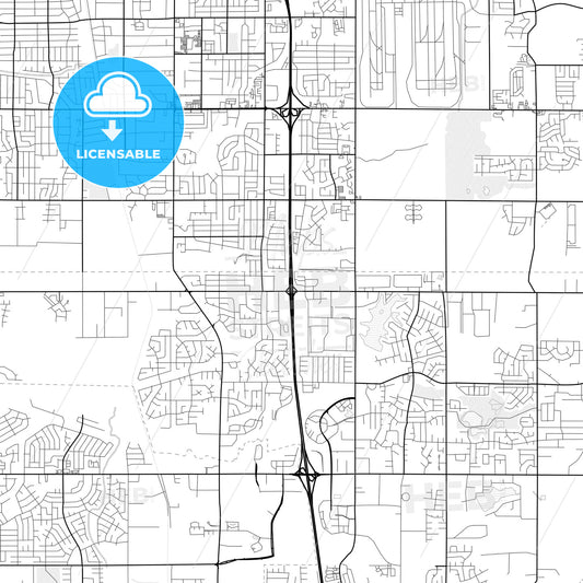 Vector PDF map of Southaven, Mississippi, United States