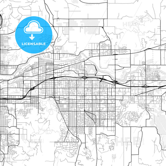 Vector PDF map of Spokane Valley, Washington, United States