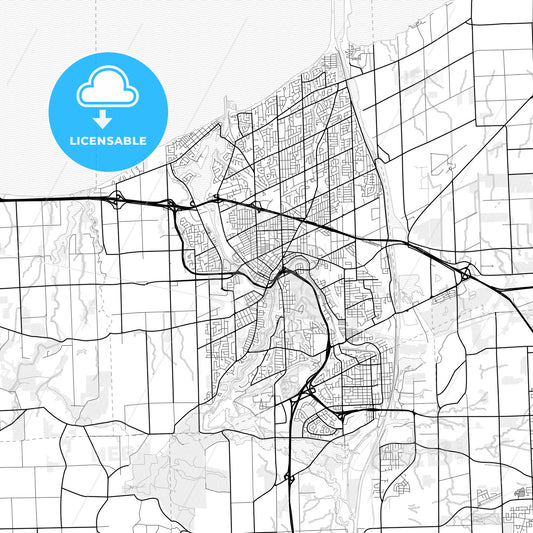 Vector PDF map of St. Catharines, Canada