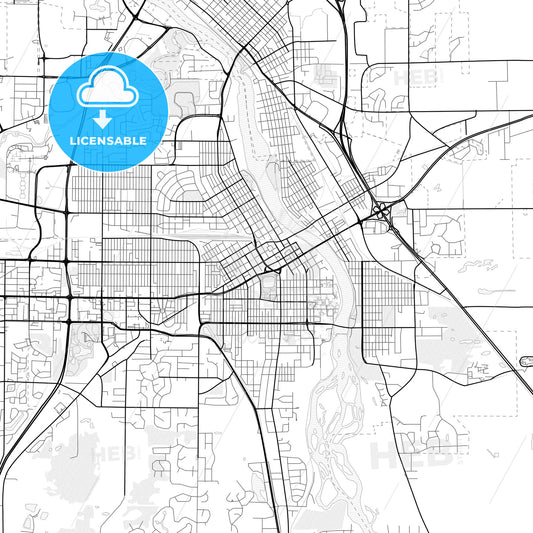 Vector PDF map of St. Cloud, Minnesota, United States