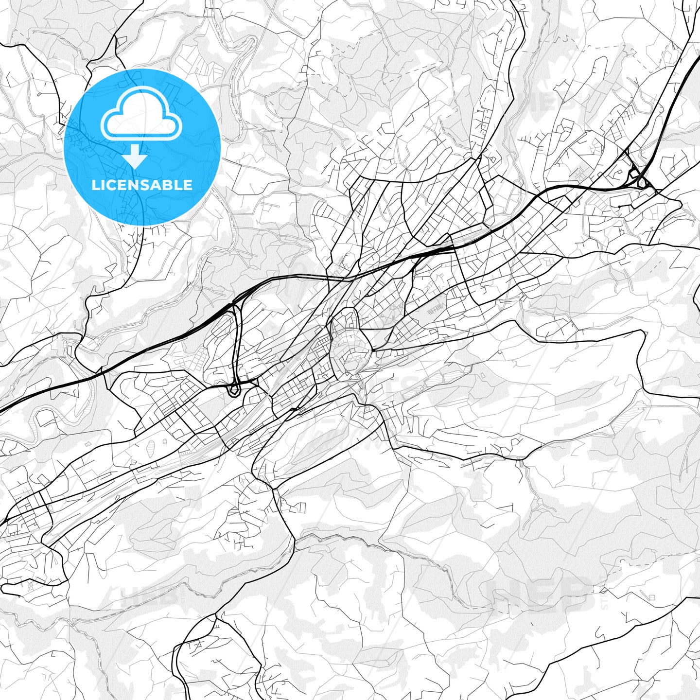 Vector PDF map of St. Gallen, Switzerland