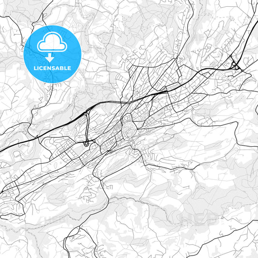 Vector PDF map of St. Gallen, Switzerland