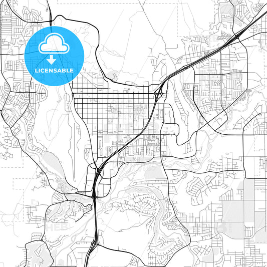 Vector PDF map of St. George, Utah, United States