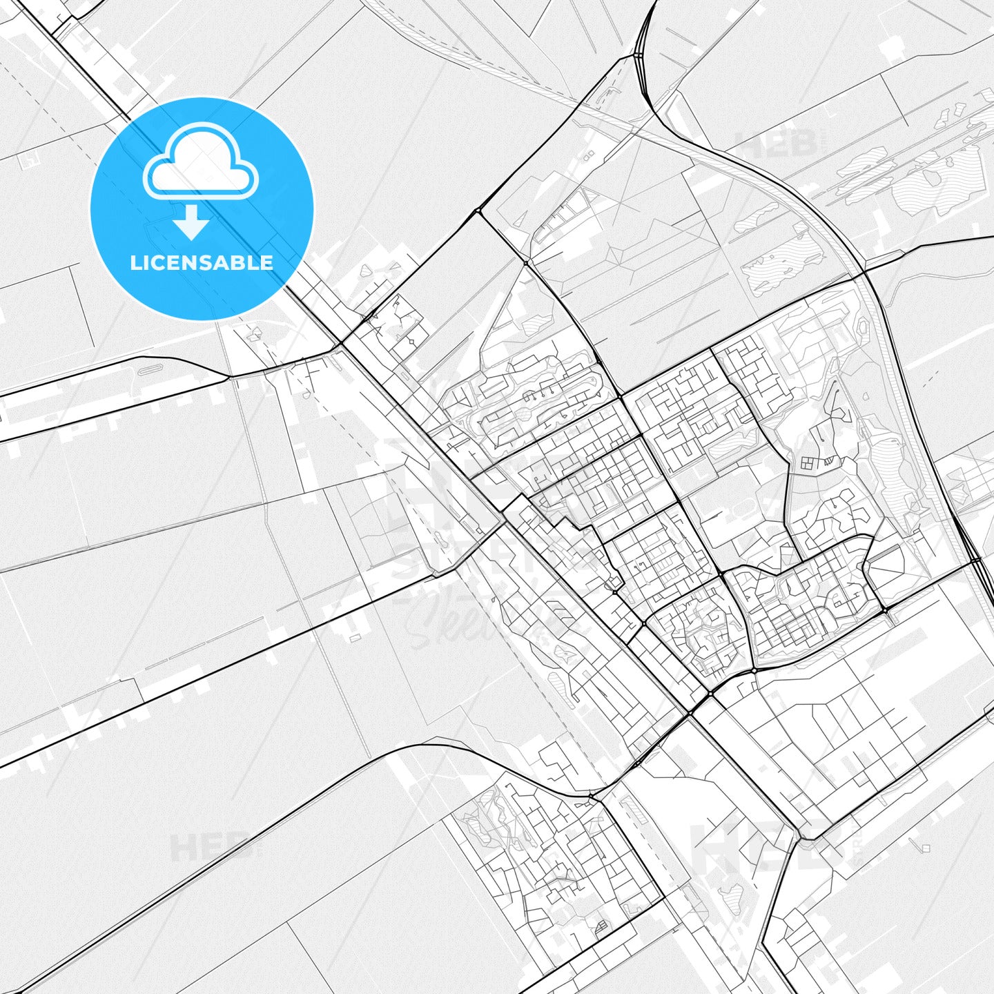 Vector PDF map of Stadskanaal, Netherlands