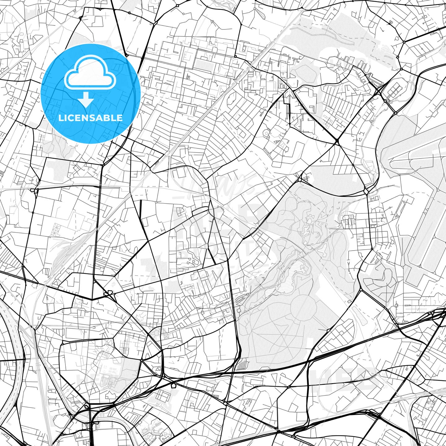 Vector PDF map of Stains, France