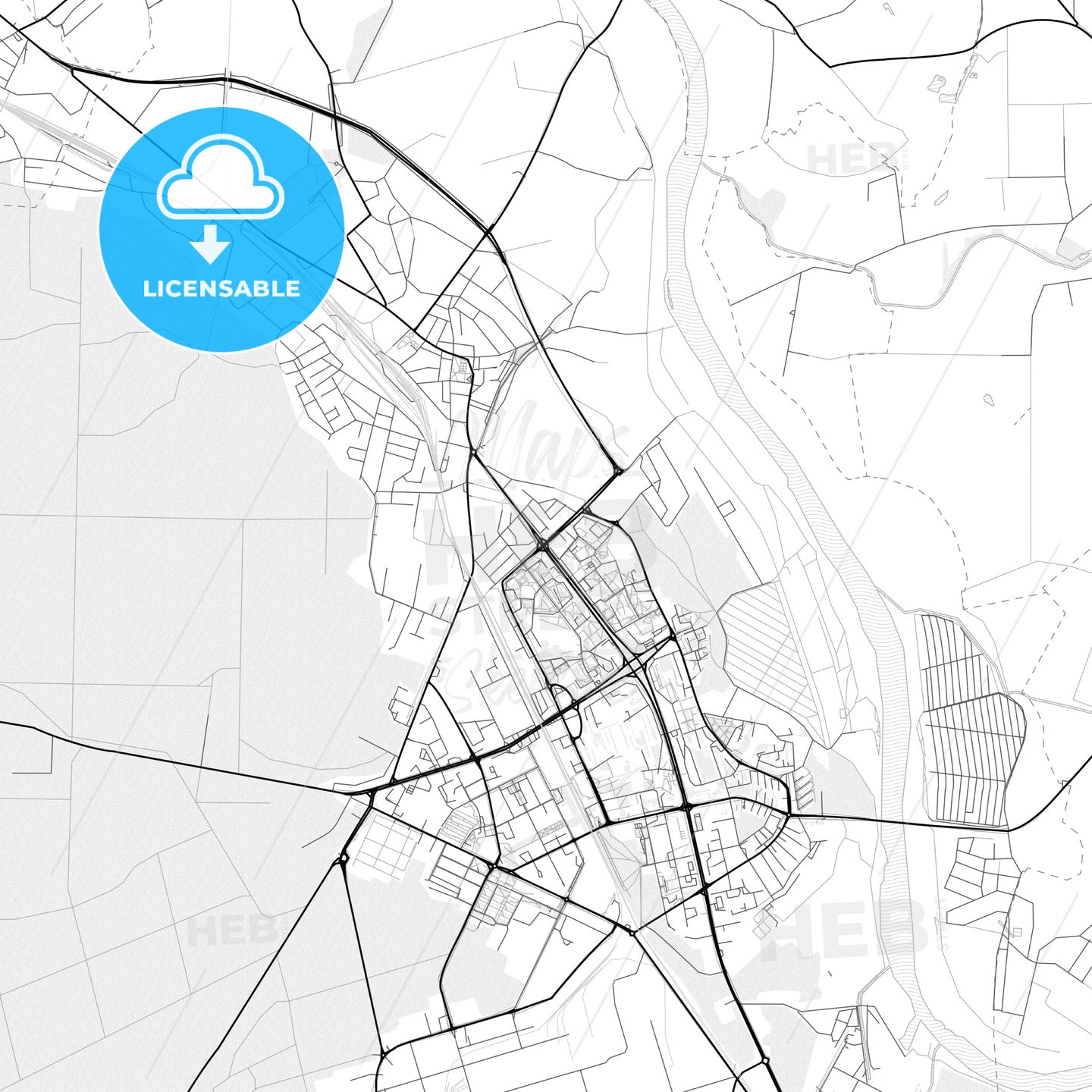 Vector PDF map of Stalowa Wola, Poland