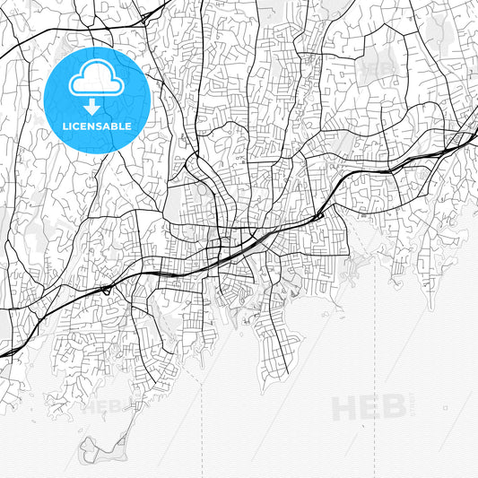 Vector PDF map of Stamford, Connecticut, United States