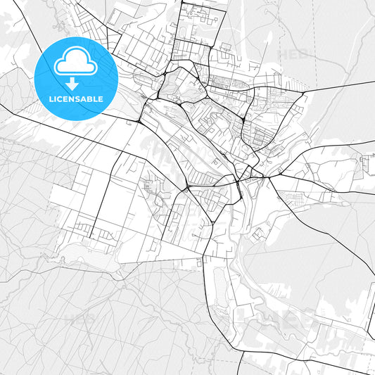 Vector PDF map of Starachowice, Poland