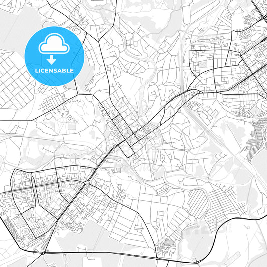 Vector PDF map of Stary Oskol, Russia