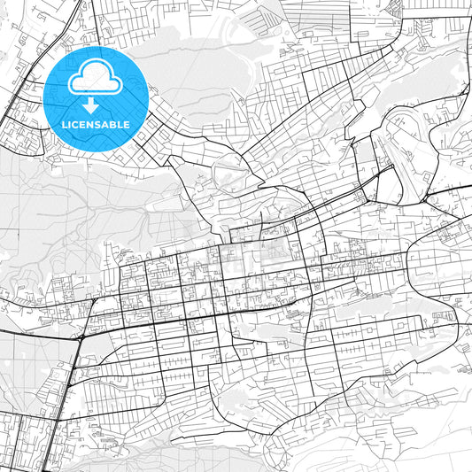 Vector PDF map of Stavropol, Russia