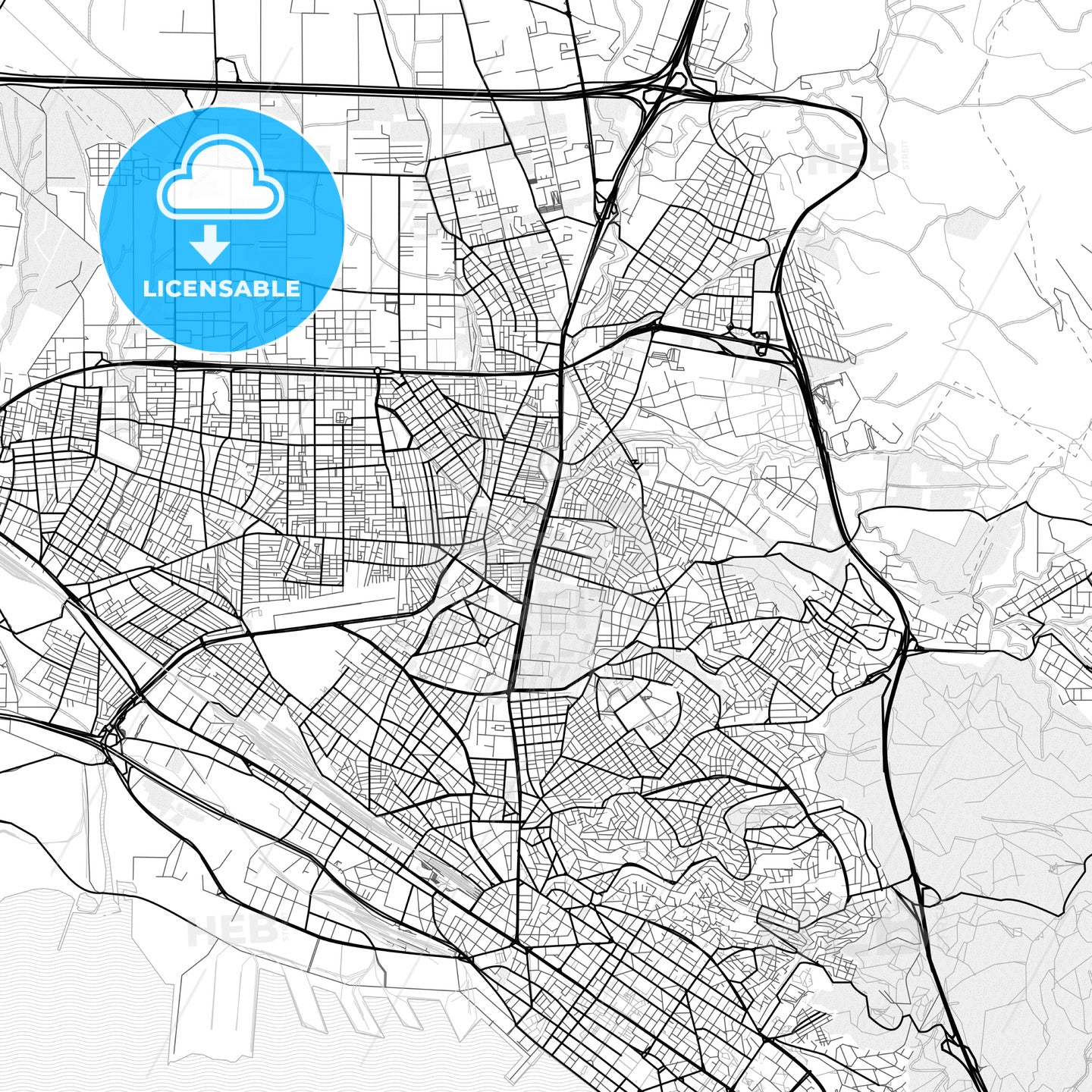 Vector PDF map of Stavroupoli, Greece