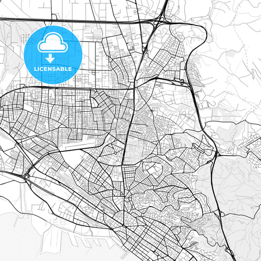 Vector PDF map of Stavroupoli, Greece