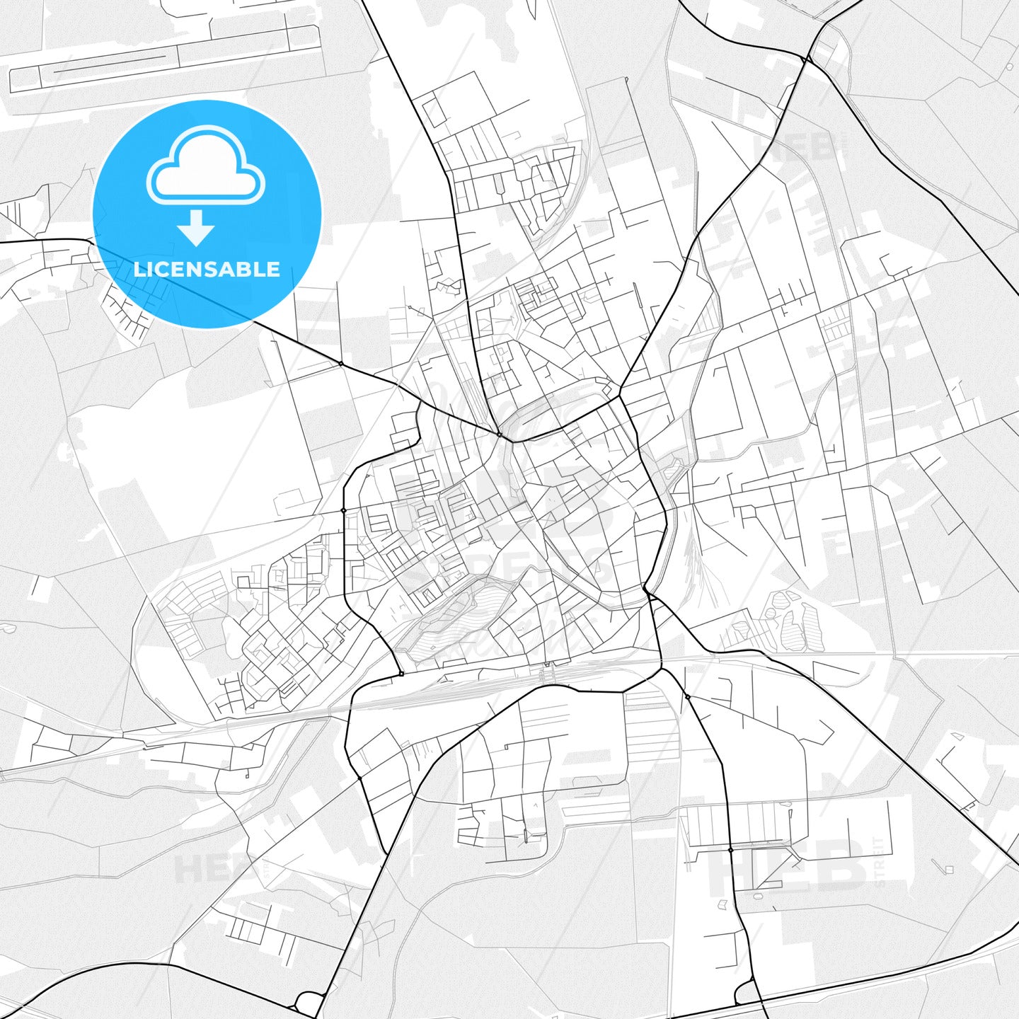 Vector PDF map of Stendal, Germany - HEBSTREITS