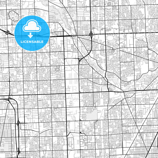 Vector PDF map of Sterling Heights, Michigan, United States