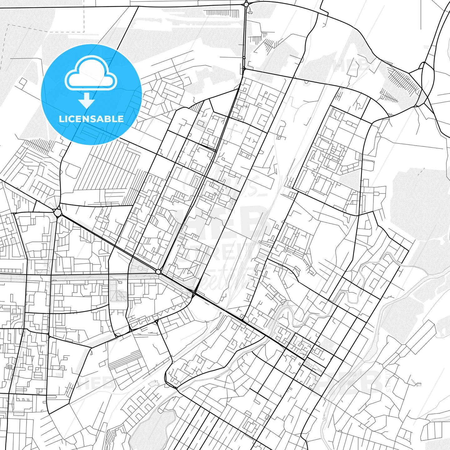 Vector PDF map of Sterlitamak, Russia