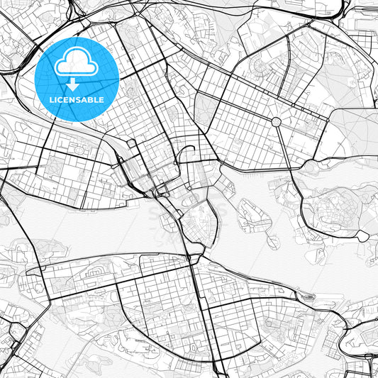 Vector PDF map of Stockholm, Sweden