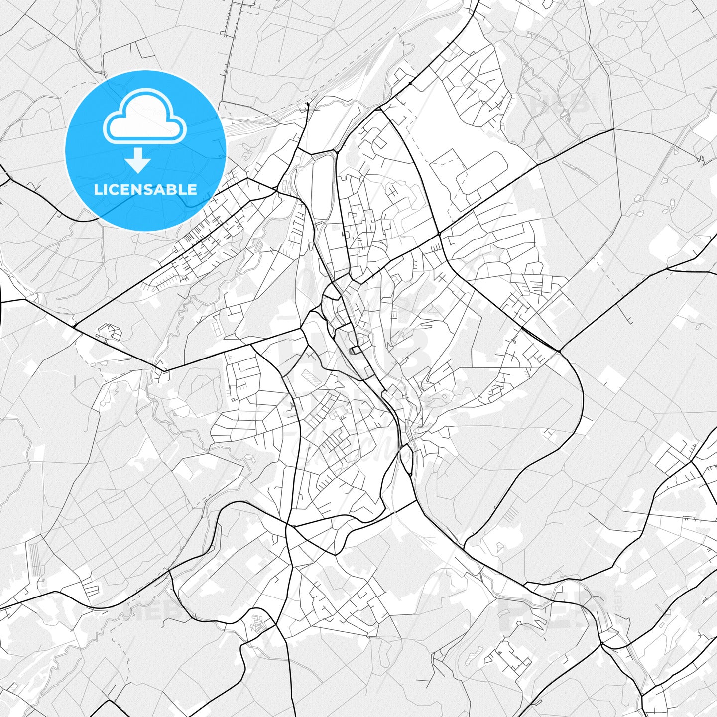 Vector PDF map of Stolberg (Rheinland), Germany