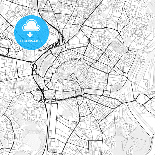 Vector PDF map of Strasbourg, France