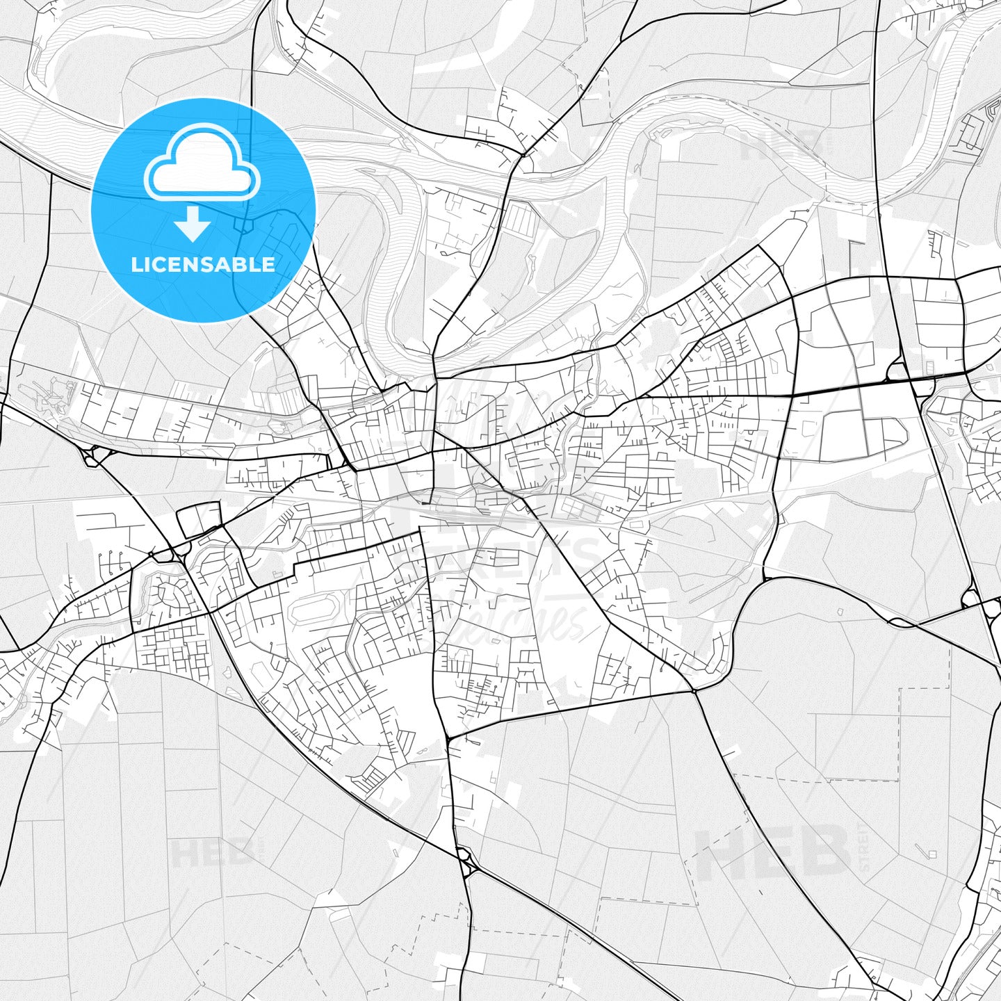 Vector PDF map of Straubing, Germany