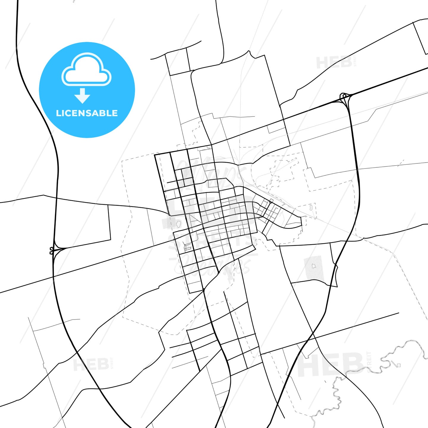 Vector PDF map of Suihua, China