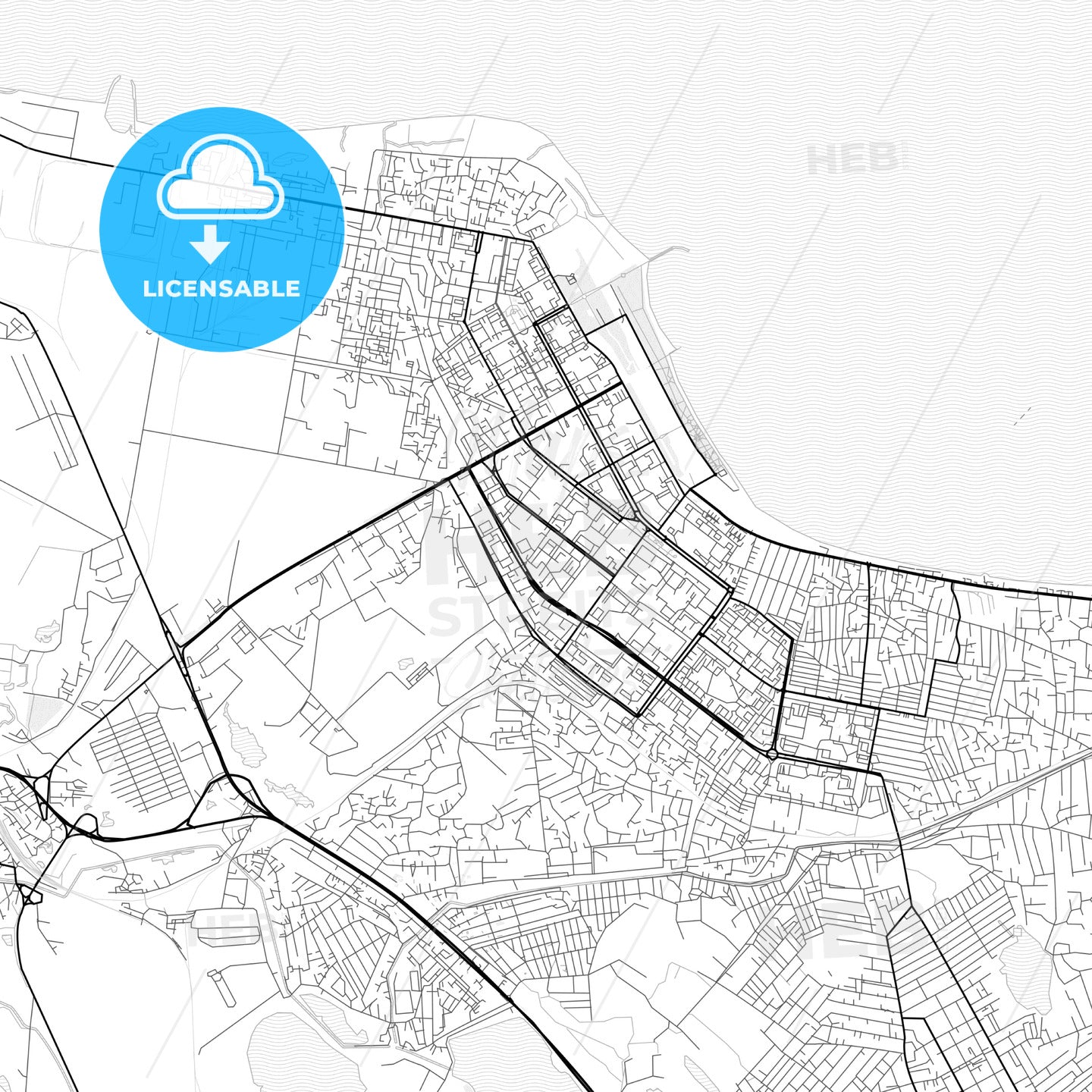 Vector PDF map of Sumqayit, Azerbaijan