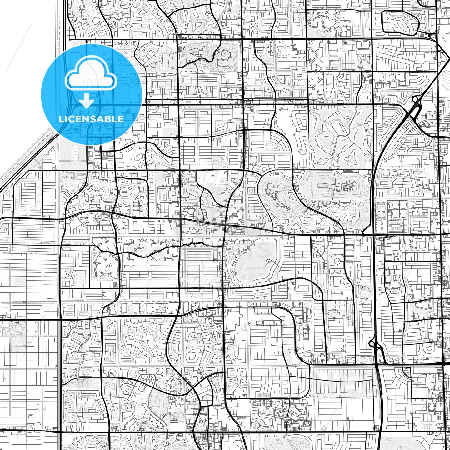 Vector PDF map of Sunrise, Florida, United States