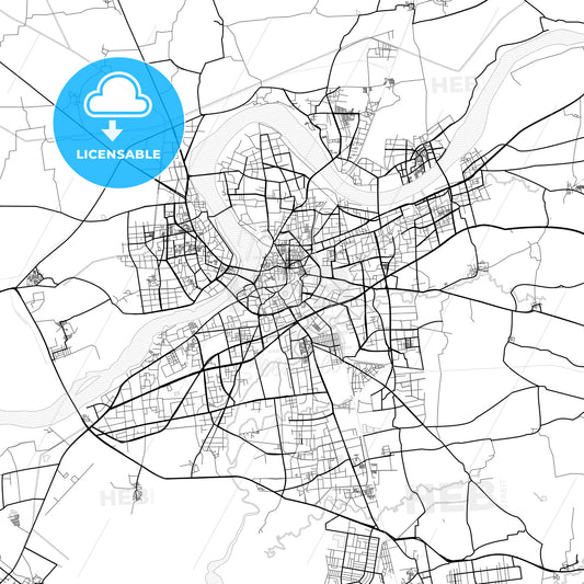 Vector PDF map of Surat, India