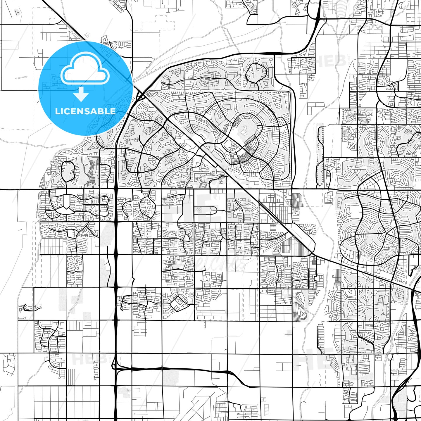 Vector PDF map of Surprise, Arizona, United States