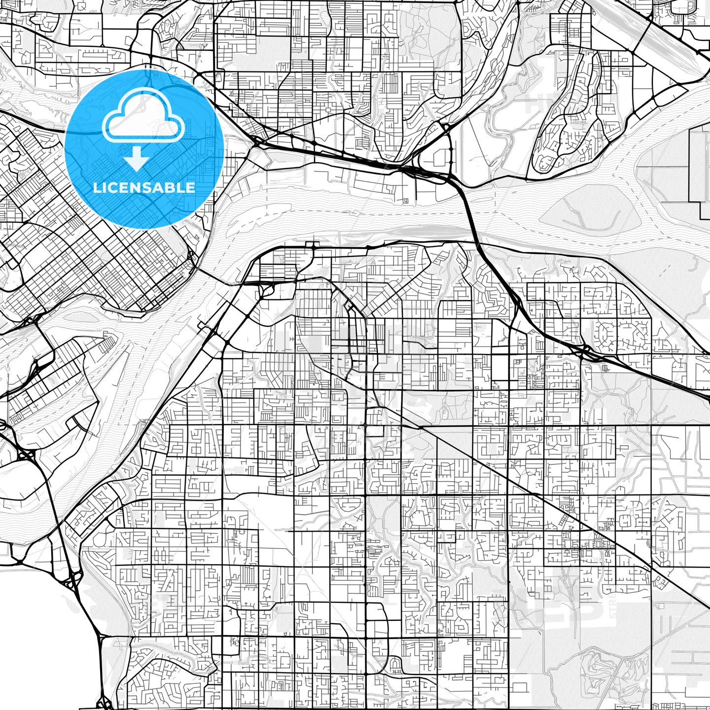 Vector PDF map of Surrey, Canada