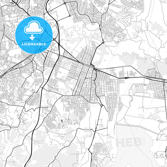 Vector PDF map of Suzano, Brazil