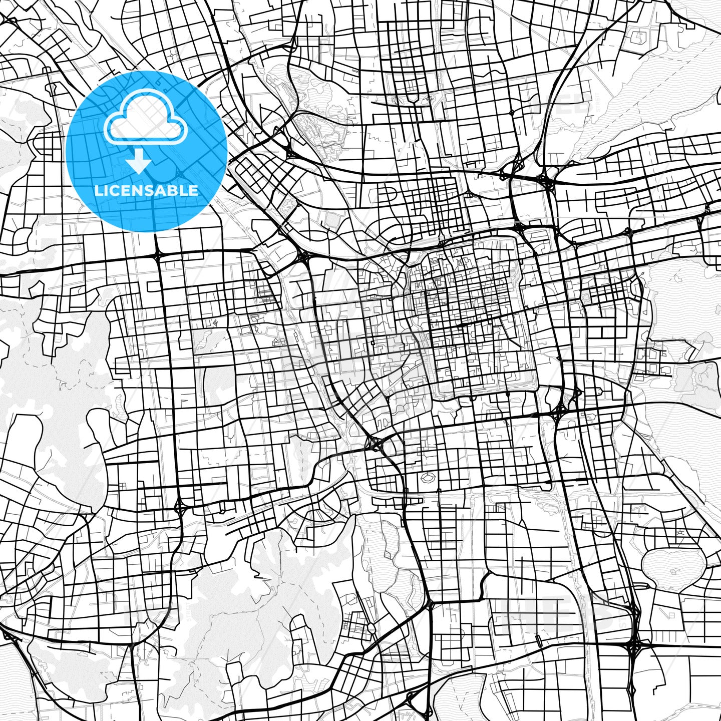 Vector PDF map of Suzhou, China