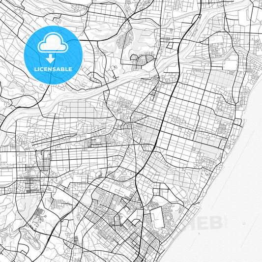 Vector PDF map of Suzuka, Japan