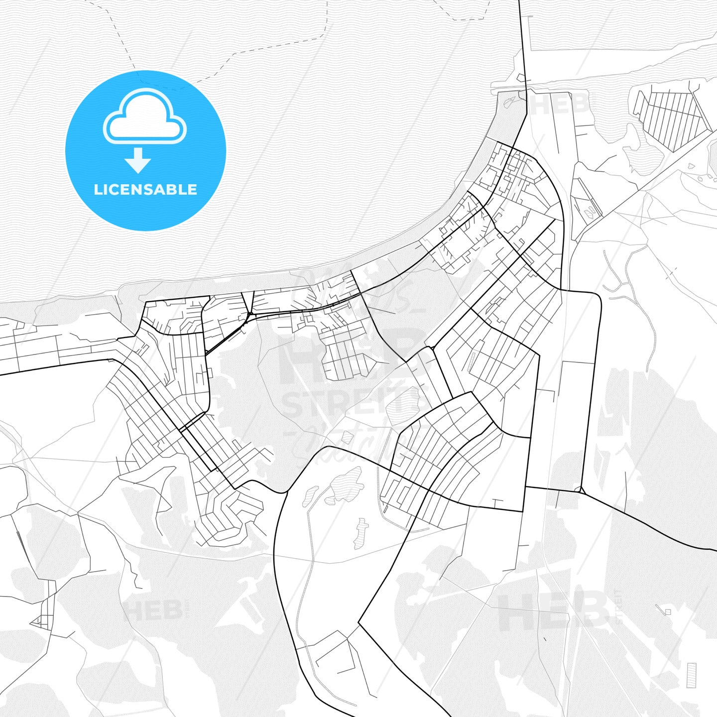Vector PDF map of Svitlovodsk, Ukraine