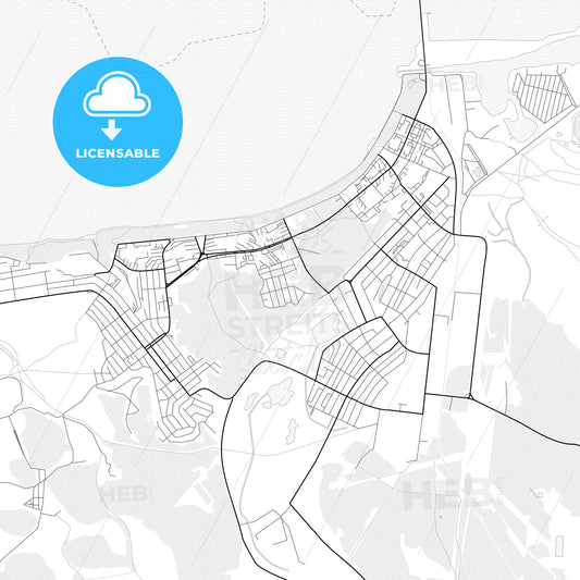 Vector PDF map of Svitlovodsk, Ukraine