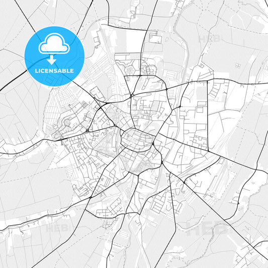 Vector PDF map of Świdnica, Poland